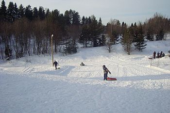 Лыжные трассы и ледовые катки ждут вологжан | Маленькая гора В основном катались маленькие дети, но и в зрослые тоже.