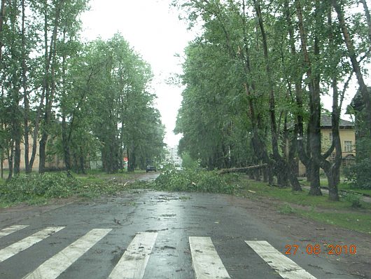 Катаклизмы природы 2010 в Вологодской области | ул.Пригородная была полностью перекрыта