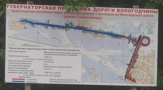 Строительство транспортной развязки через ж/д Москва - Архангельск | [] Сергей, табличка снова появилась 8.06.2011 фотографировал.