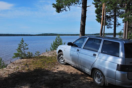 Отдых в Карелии на автомобиле | Парк "Паанаярви" Отзывы | На фотографии кажется, что тепло На самом деле дул холодный ветер.