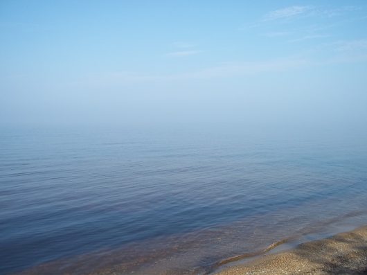 Дорожные зарисовки | Слияние неба и воды на Рыбинском водохранилище