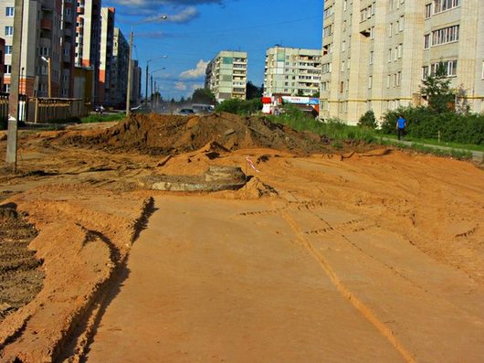 Дорога на ул. Карла Маркса - Фрязиновская | Прокопали уже почти до середины дома №24 по ул Фрязиновской