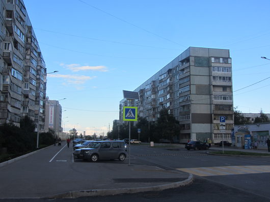Дорога на ул. Карла Маркса - Фрязиновская | Да это солнечные батареи, для подсветки знака Пешеходный переход