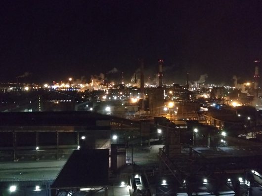 Череповец-индустриальный город, что посмотреть | Ночной завод Фото с колошника Доменной печи номер 2